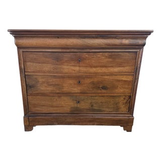 Huge 18th Century French Louis Philippe Solid Walnut Period Chateau Chest of Drawer / Commodes For Sale