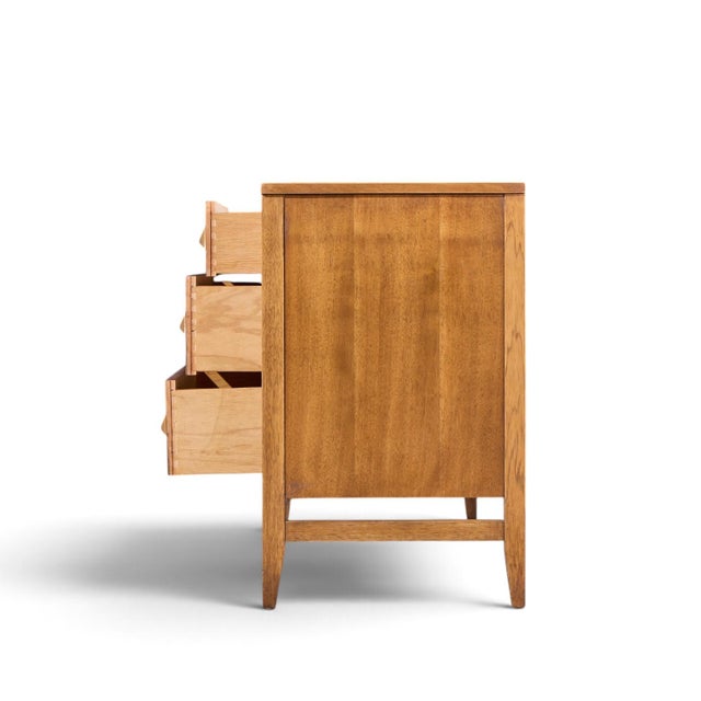 Mid 20th Century Broyhill Brasilia Mid Century Walnut and Brass 66 Inch Credenza For Sale - Image 5 of 8