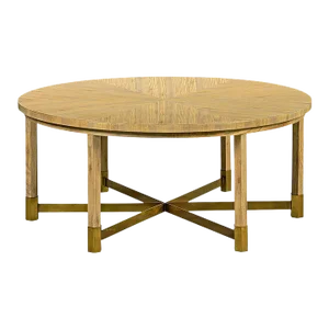 Modern Round Coffee Table in Oatmeal Finish