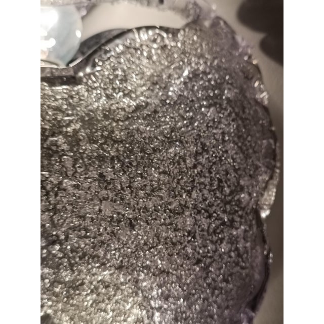 Silver Murano Frosted Glass Wall Sconce, 1970s For Sale - Image 8 of 9