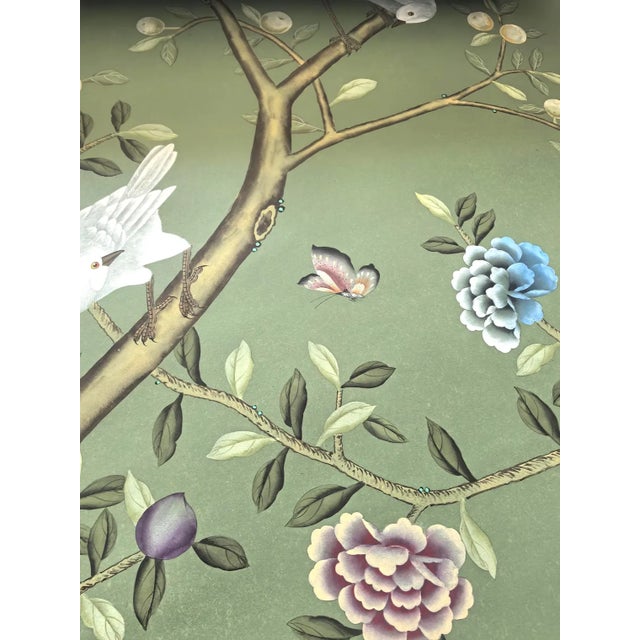 36"*96", a Set of 18th Century Style Chinoiserie Handmade Wallpaper, Vintage , Antique Style, Chinoiserie, Interior Wall Decor For Sale - Image 6 of 13