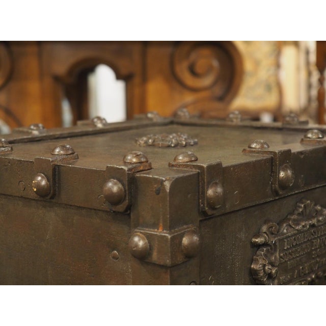 Antique Bauche Incombustible Cast Iron Safe From Northeastern France, Circa 1870 For Sale - Image 14 of 14