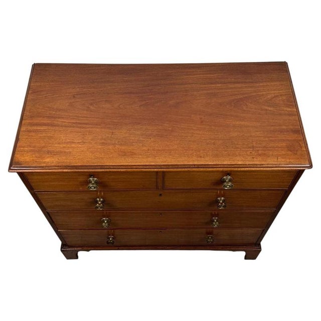 2000 - 2009 18th Century Antique English Mahogany Chest of Drawers For Sale - Image 5 of 12