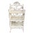 Antique White Curly Wicker Stick and Ball Shelf For Sale