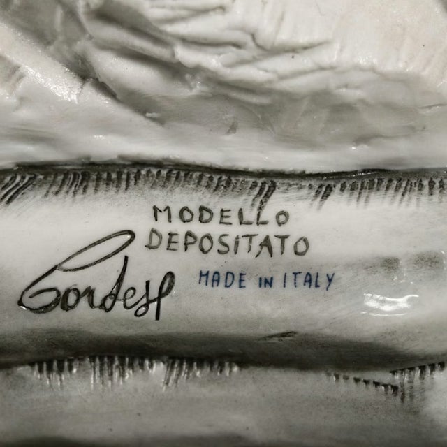 Germano Cortese designed "Michelangelo Sculpts Moses), 20th century, Limited Edition. Capodimonte porcelain on wood base....