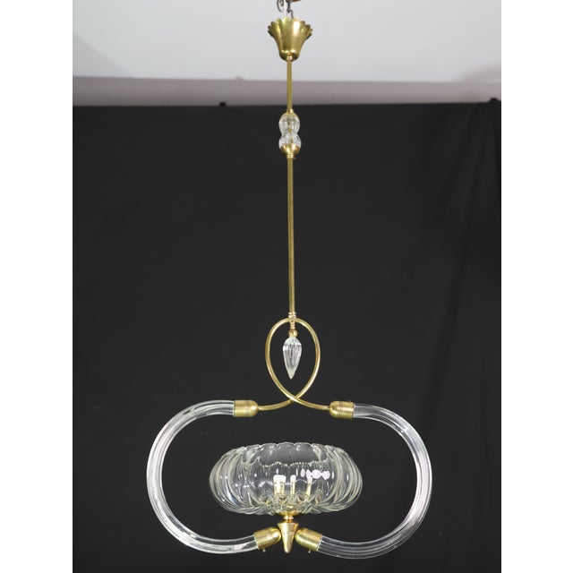 Transparent 1940s Amazing Art Decò Clear Murano Glass Chandelier by Seguso For Sale - Image 8 of 13