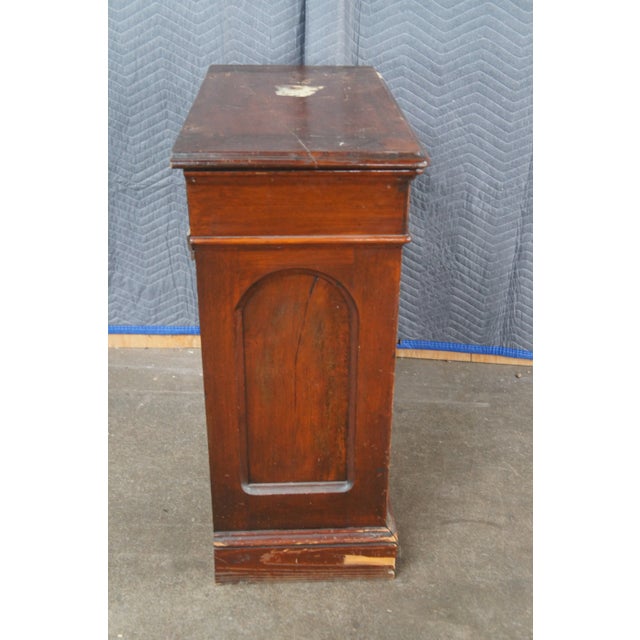Antique American Victorian Gothic Revival Walnut Chest Console Table Cabinet For Sale - Image 11 of 13