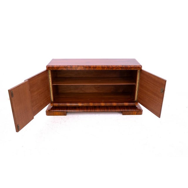 Unique Art Deco chest of drawers, Poland, circa 1930. Very good condition, professionally restored, finished with a high-...