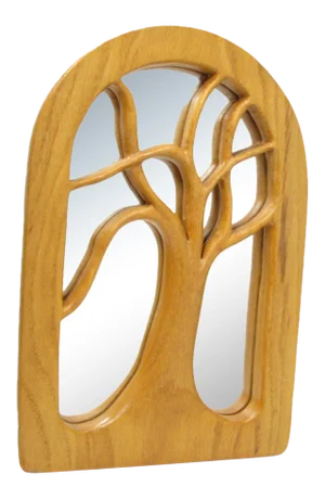 Vintage Don Brookens Hand Carved Wood Tree Frame With Mirror