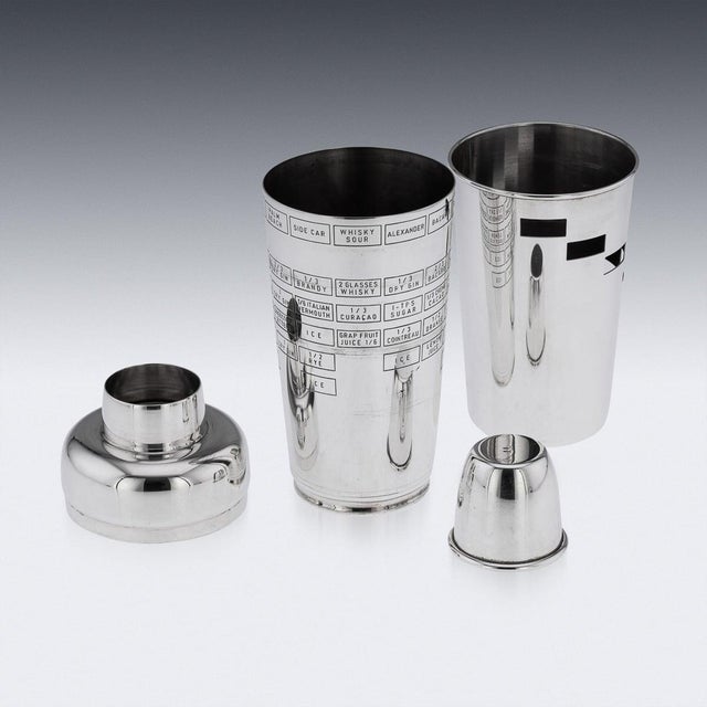 Vintage Italian Silver Cocktail Shaker, 1960 For Sale - Image 6 of 18