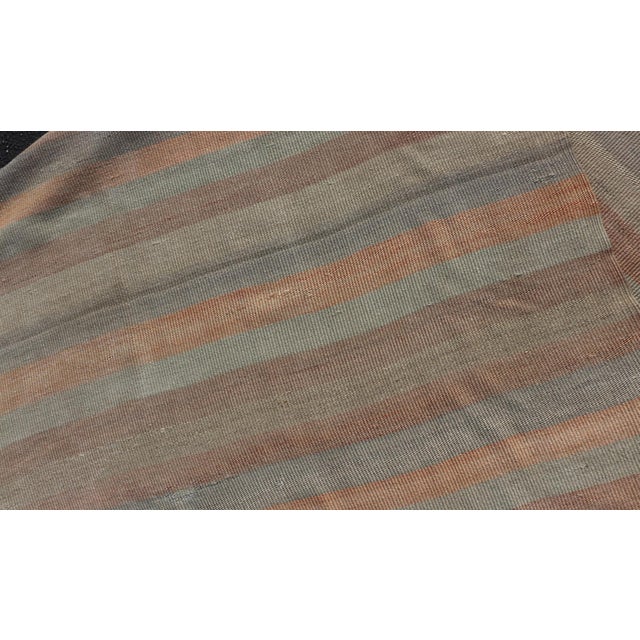Vintage Turkish Kilim Gallery Runner With Soft Stripes in Sage, Peach, and Sand For Sale - Image 12 of 12