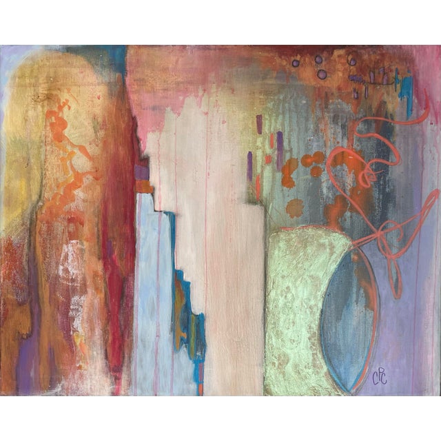 Original Geometric Abstract Painting. Acrylic on Stretched Canvas. For Sale