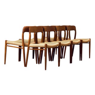 Danish Dining Chairs in Teak by Niels Otto Møller for J.L. Møllers, 1950, Set of 8 For Sale