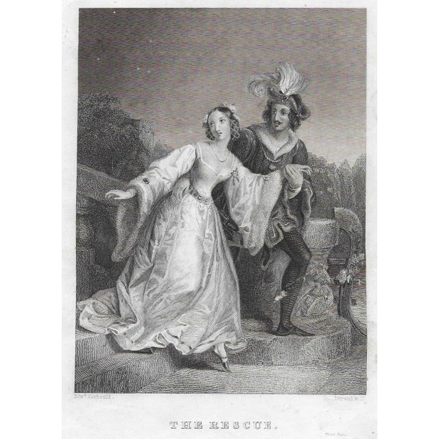 19th century engraving of "The Rescue" by Edward Henry Corbould. (British, 1815–1905). Combined shipping available, please...