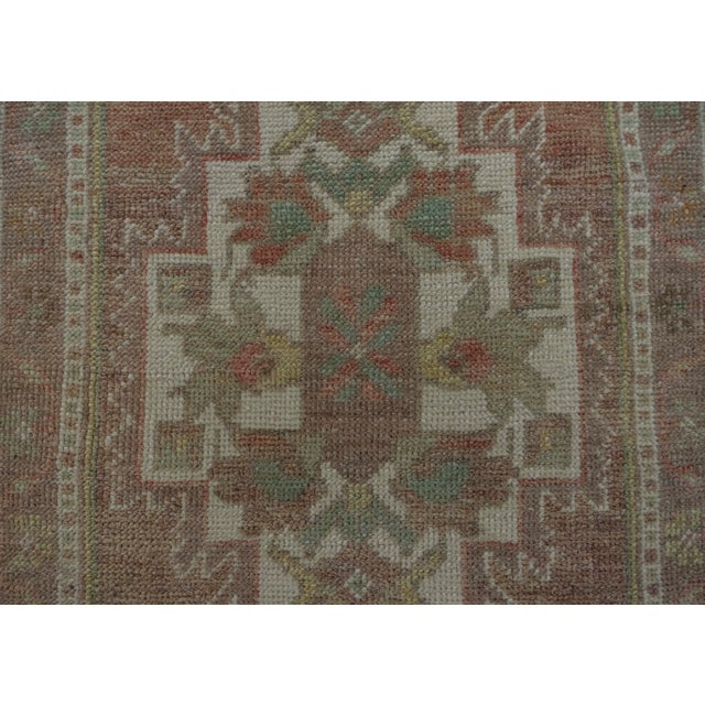 Turkish Mini Rug Oriental Hand Knotted Vintage Rug 1'5" x 3'10" #20635 For Sale - Image 4 of 8