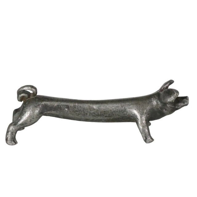 Early 20th Century 2 Pc Antique Figural Pig Knife Rests For Sale - Image 5 of 7