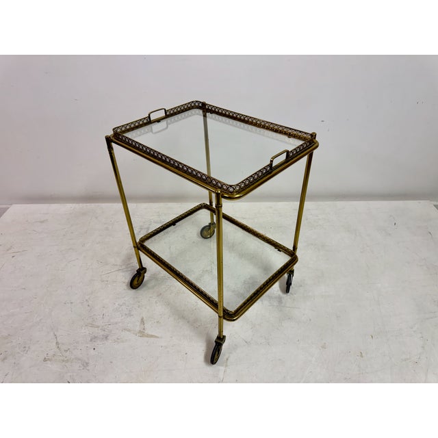 French Brass Drinks Trolley, 1960s For Sale - Image 11 of 18
