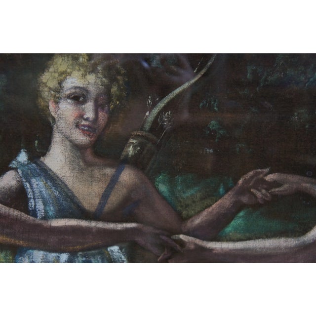 Early 20th Century "Dance of Apollo with Muses" Grand Tour Figurative Oil Painting, Framed For Sale - Image 11 of 13