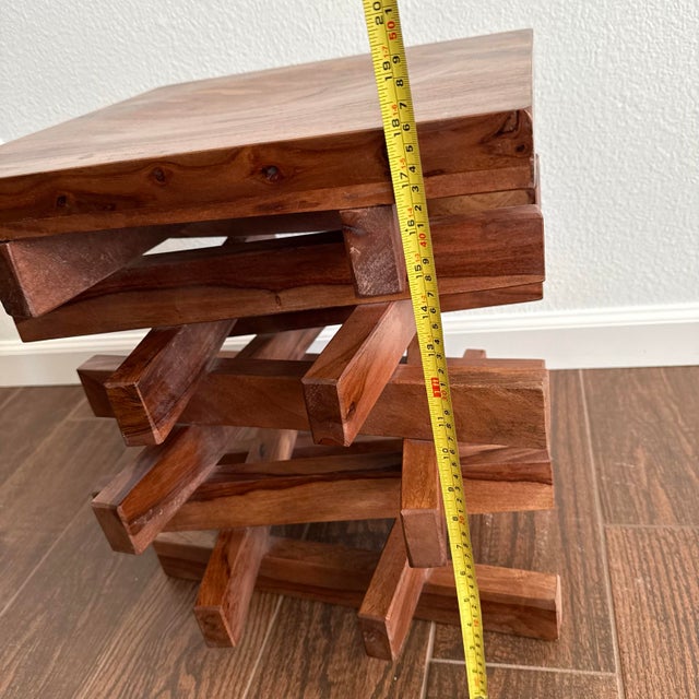 Vintage Modern Italian Wooden Riva 1920 Falò Stool by Terry Dwan Italy Designer For Sale - Image 10 of 10