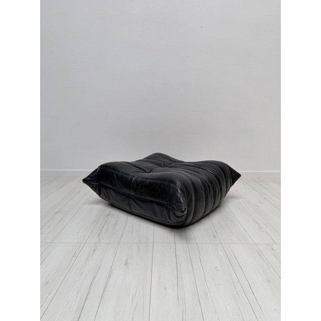 Vintage Togo Sofa in Black Leather by Michel Ducaroy for Ligne Roset, 1990s, Set of 4 For Sale - Image 9 of 18
