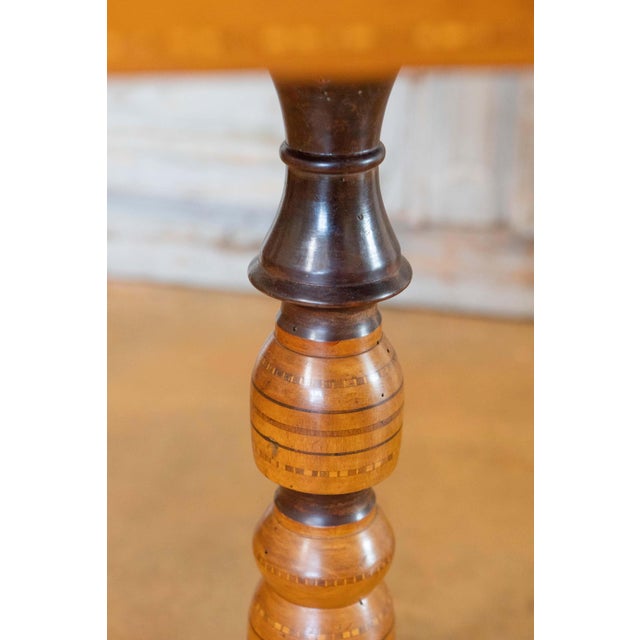 Italian 19th Century Walnut, Mahogany and Ash Game Side Table with Marquetry Top For Sale - Image 9 of 12