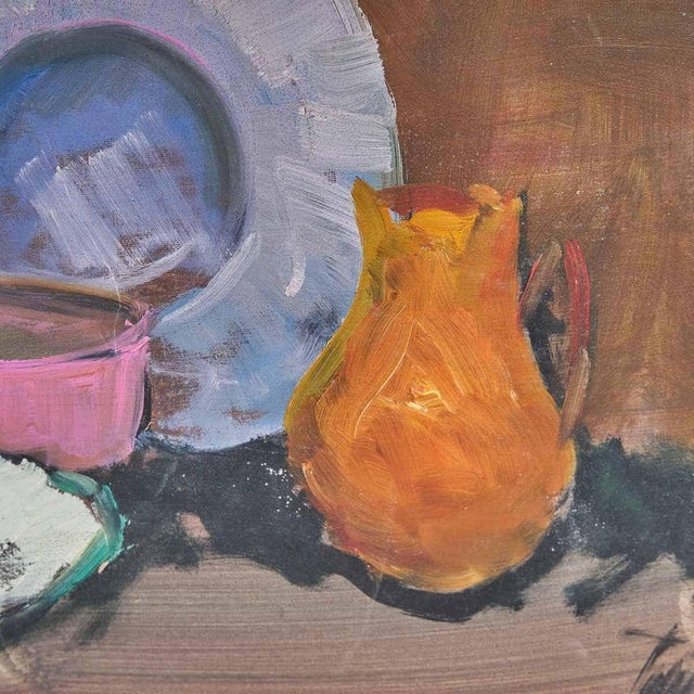 Renzo Piccoli, Still Life, 1920s, Oil on Wood Panel, Framed For Sale - Image 4 of 9