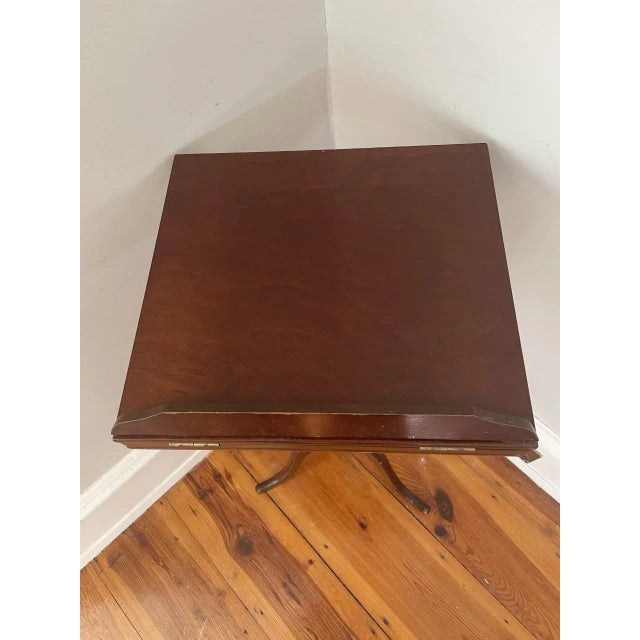 Wood Mid 20th Century Queen Anne Style Mahogany Bookstand on Turned Pedestal Base For Sale - Image 7 of 9