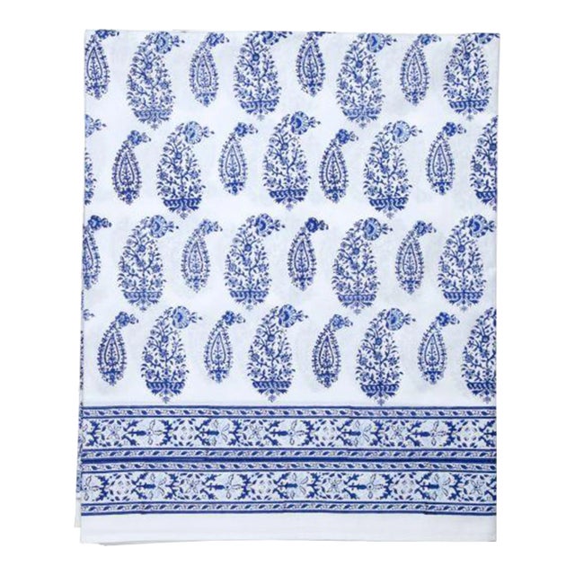 Malabar Multi-Paisley King Deep Blue Flat Sheet For Sale