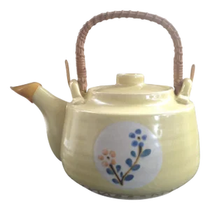 Mid-Century Yellow Ceramic Tea Pot