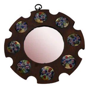 Vintage Sunburst Convex Mirror