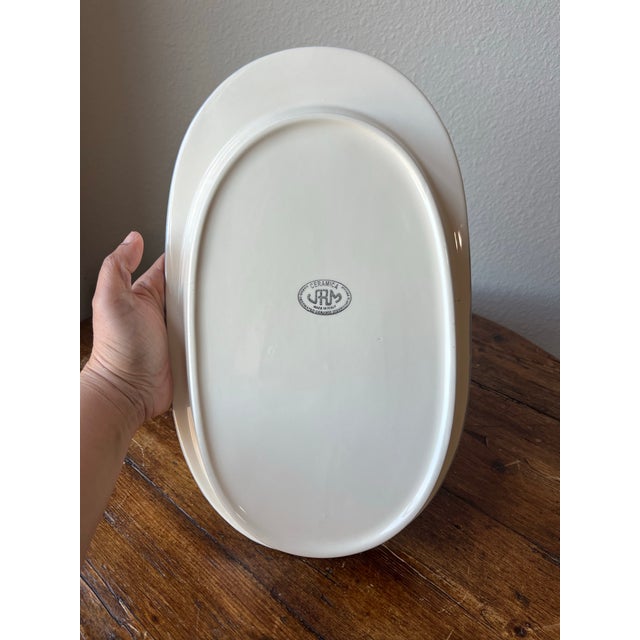 Traditional Late 20th Century JRM Ceramica Handpainted Casserole Serveware Oval Dish 15” Made in Italy For Sale - Image 3 of 8