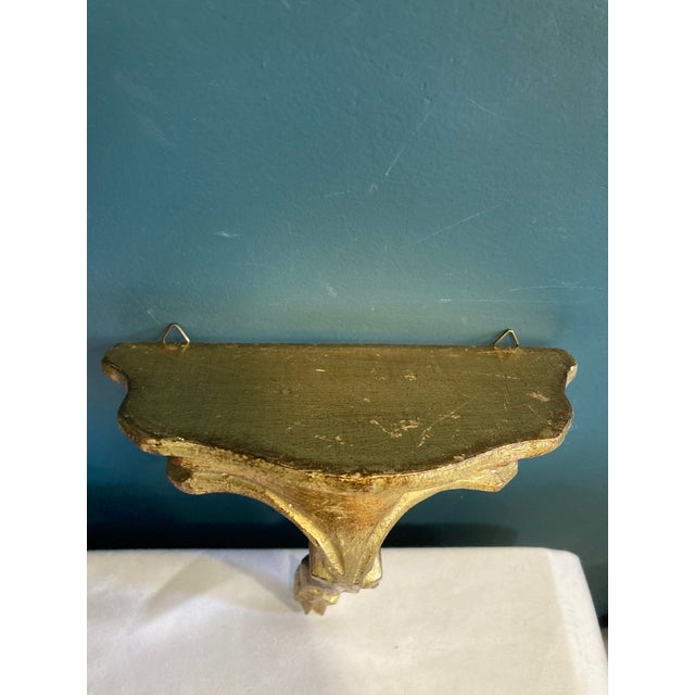Italian Vintage Small Italian Gold Painted Wall Shelf For Sale - Image 3 of 7
