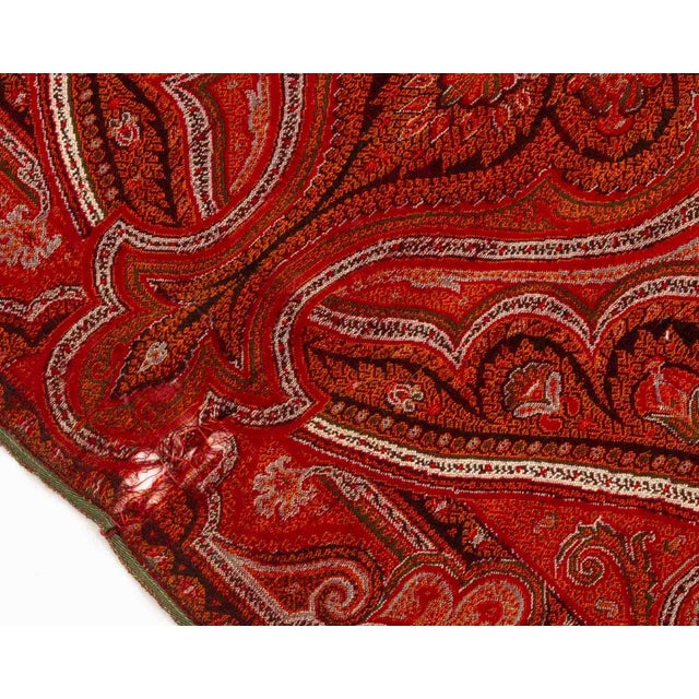 19th Century Paisley Woven Wool Shawl, 19th Century For Sale - Image 5 of 7