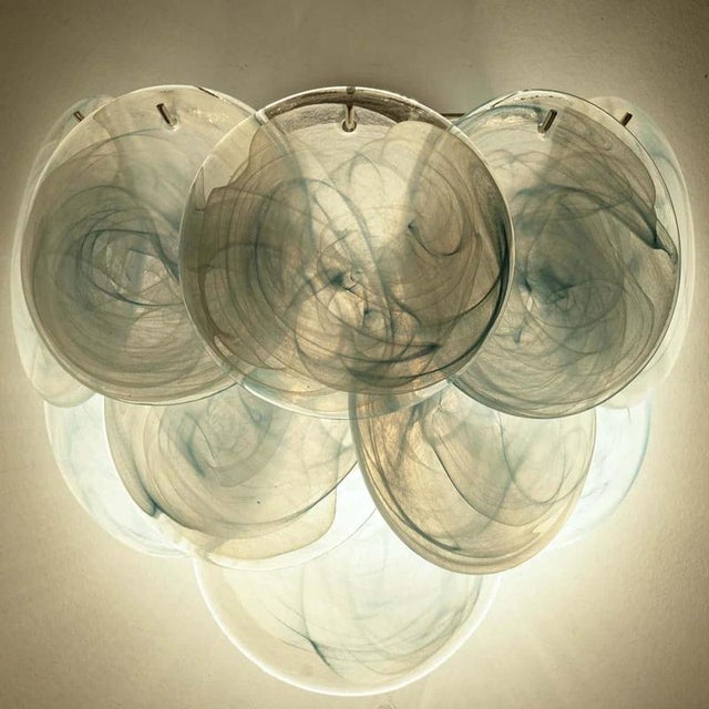 Large Murano Blue Glass Discs and Brass Wall Light, Italy, 1970 For Sale - Image 13 of 15