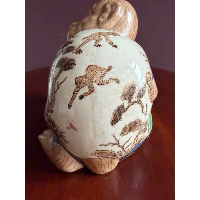 Chinese Vintage Porcelain Monkey Figurine Holding a Pear. For Sale In Chicago - Image 6 of 7