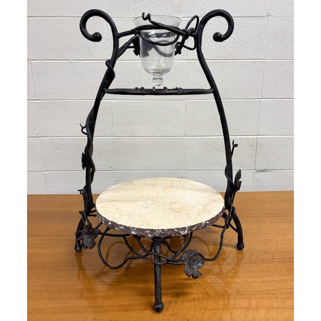Bella Toscana Vineyard Wrought Iron Tuscan Style Wine and Cheese Party Server For Sale - Image 13 of 14