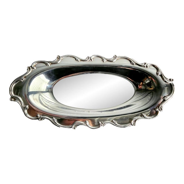 Wilcox Vintage Fine Silver Plate "Joanne" Oval Serving Tray For Sale