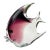Vintage Signed Daniels Art Glass Angelfish Sculpture, Purple & Clear For Sale