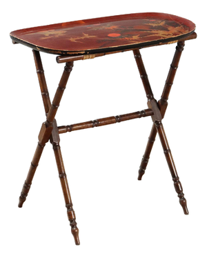 Lacquered Wood Tray Table