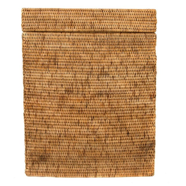 Artifacts Rattan Rectangular Hamper with Hinged Lid in Honey Brown For Sale - Image 9 of 9