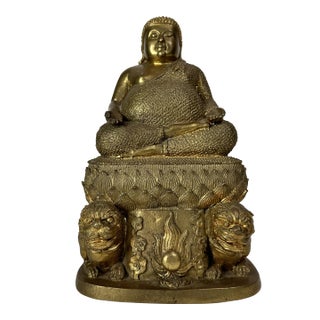 Mid 20th Century Bronze Metal Buddha For Sale