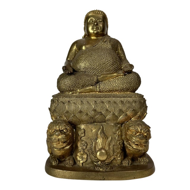 Mid 20th Century Bronze Metal Buddha For Sale