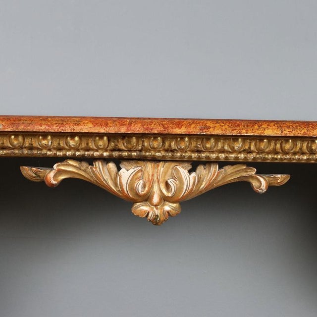 Antique 19th Century Console in Carved Gilded Wood, Italy For Sale - Image 4 of 11