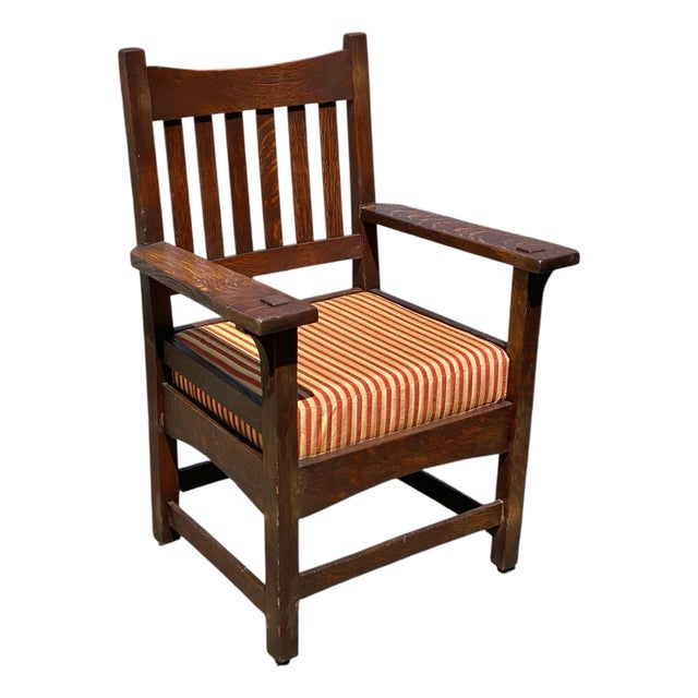 Antique Arts & Crafts / Mission Oak Armchair For Sale