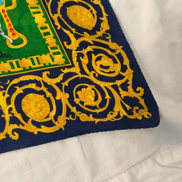 A perfect conditions silk scarf designed by Renato Balestra and manufactured in Italy in the Eighties, it's in lovely...