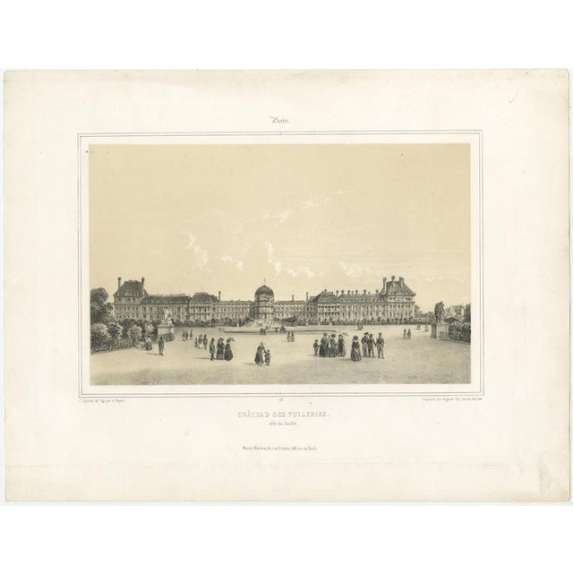 After J. Jacottet, Tuileries Palace, Paris, 1860, Lithograph For Sale - Image 3 of 9