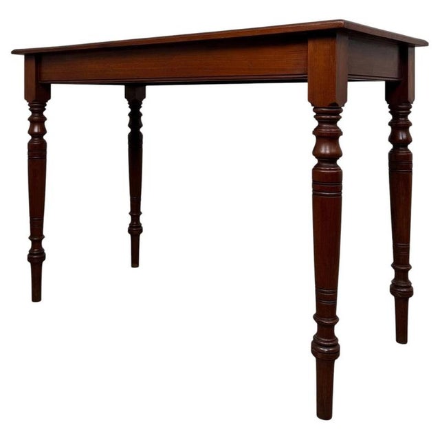 Brown Antique Early 20th Century English Edwardian Walnut Side Table For Sale - Image 8 of 10
