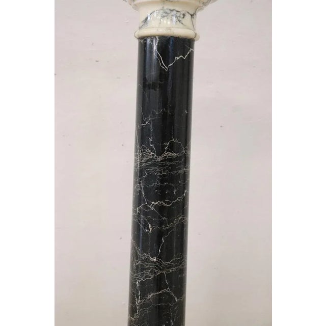 Antique Black and White Marble Column, 1800s For Sale - Image 6 of 10