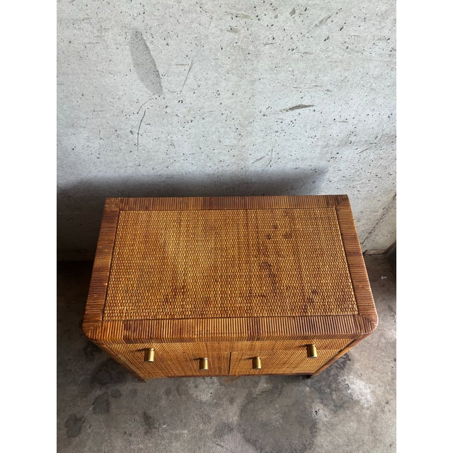 Vintage Bielecky Brothers Bedside Chest in Cane and Brass, Attributed For Sale In Miami - Image 6 of 8