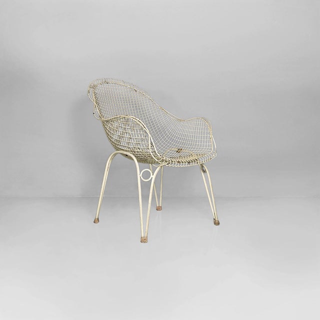 Italian White Iron Outdoor Chair, 1950s For Sale - Image 14 of 14